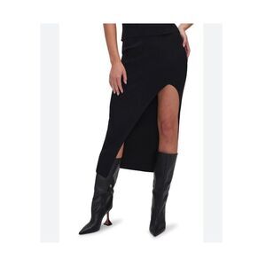 NWT Good American Shine Ribbed Slit Midi Skirt size 00/0